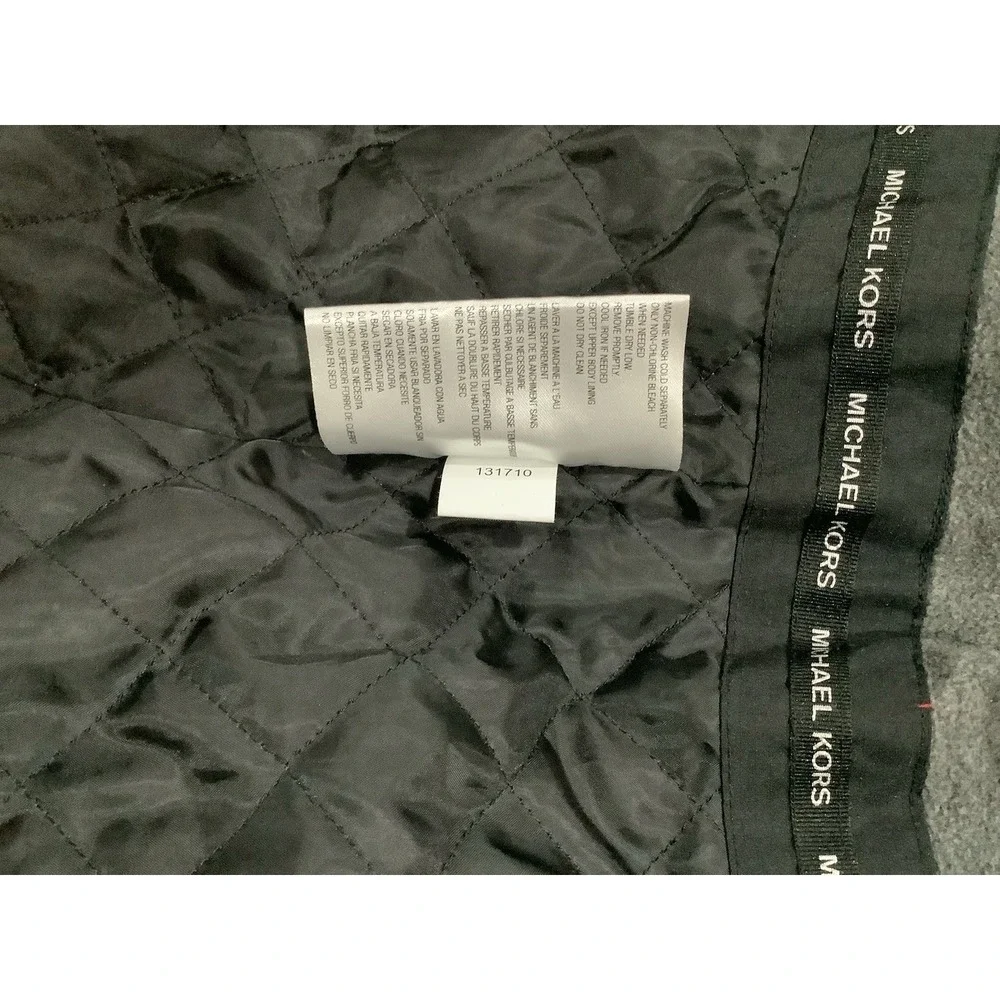 New Michael Kors Women's Size XLarge Long Winter Parka Coat Hooded Black Warm